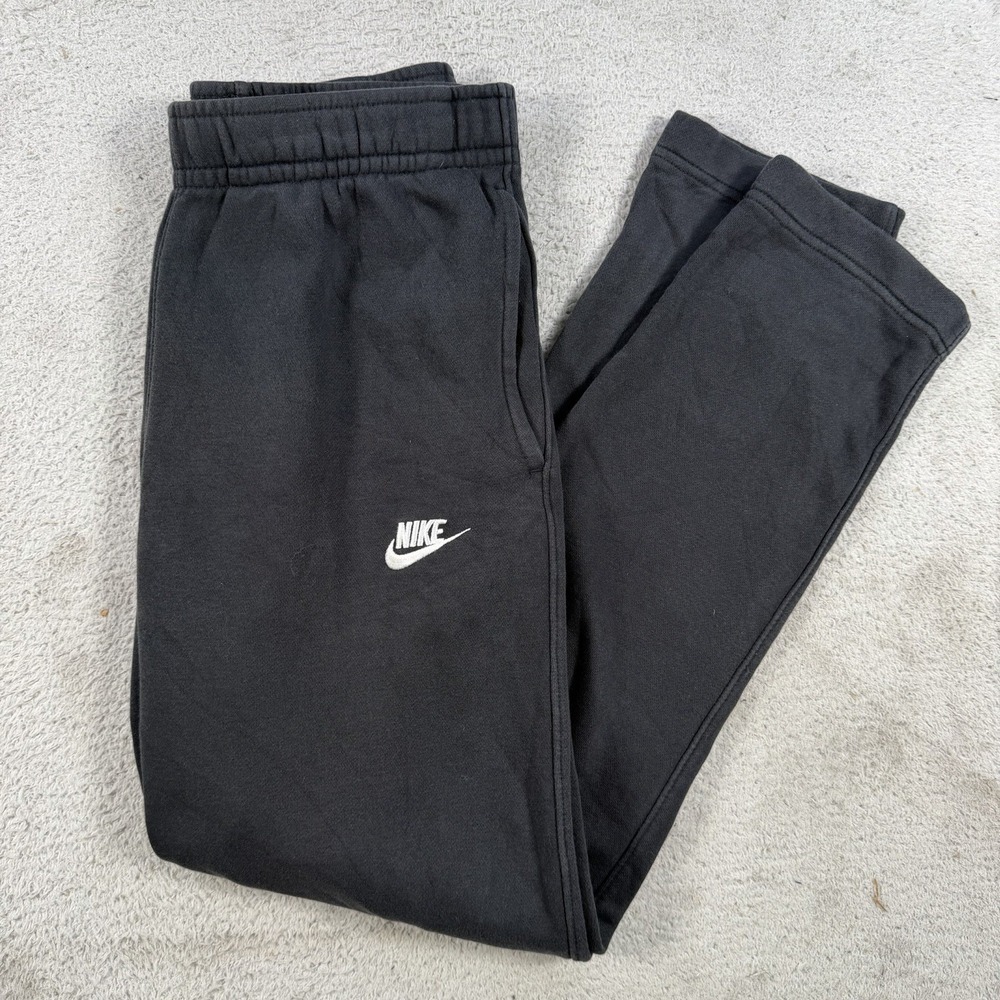 Nike Sweatpants Mens Small Black Sportswear Club Fleece Drawstring Joggers Gym